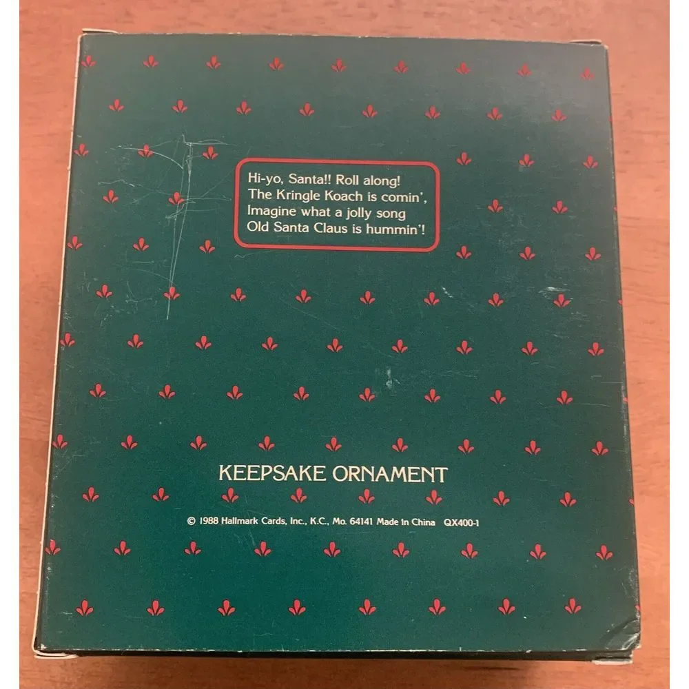 Vintage Hallmark 1988 Here Comes Santa 10th Kringle‎ Koach Ornament Stage Coach